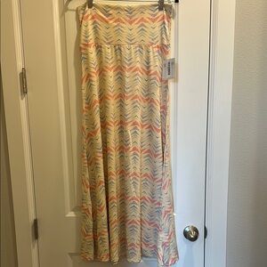 Chevron Patterned Maxi Skirt - Multicolor